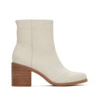 Evelyn Heeled Boot Leather Light Sand - Side View
