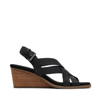 Gracie Wedge Sandal Leather Black - Side View