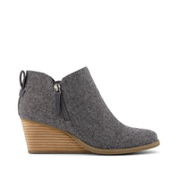 Goldie Wedge Boot Dark Grey Shimmer Twill - Side View