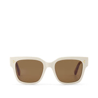 Madison Handcrafted Sunglasses Chalk Honey Tortoise-Solid Brown - Front View