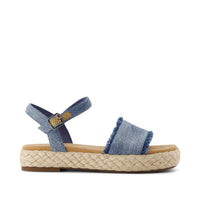 Abby Flatform Espadrille Sandal Dark Sky Textured Denim - Side View