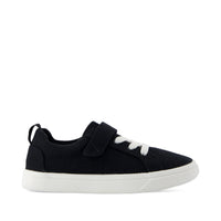 Cruz Lace-Up Kids Sneaker Black Heritage Canvas - Side View