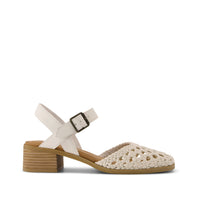 Jaclyn Heel Natural Perforated Basket Woven Leather - Side View