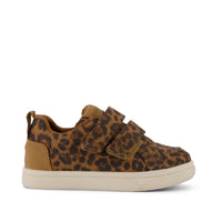 Cruz Double Strap Toddler Sneaker Brown Sugar Leopard Print - Side View
