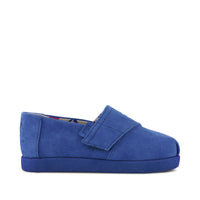 TOMS x Jamie Mizrahi Alpargata Classic Toddler Shoe Water Repellent Electric Blue Suede - Side View