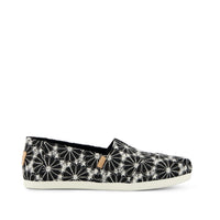 Alpargata Classic Black Embroidered Daisy Denim - Side View